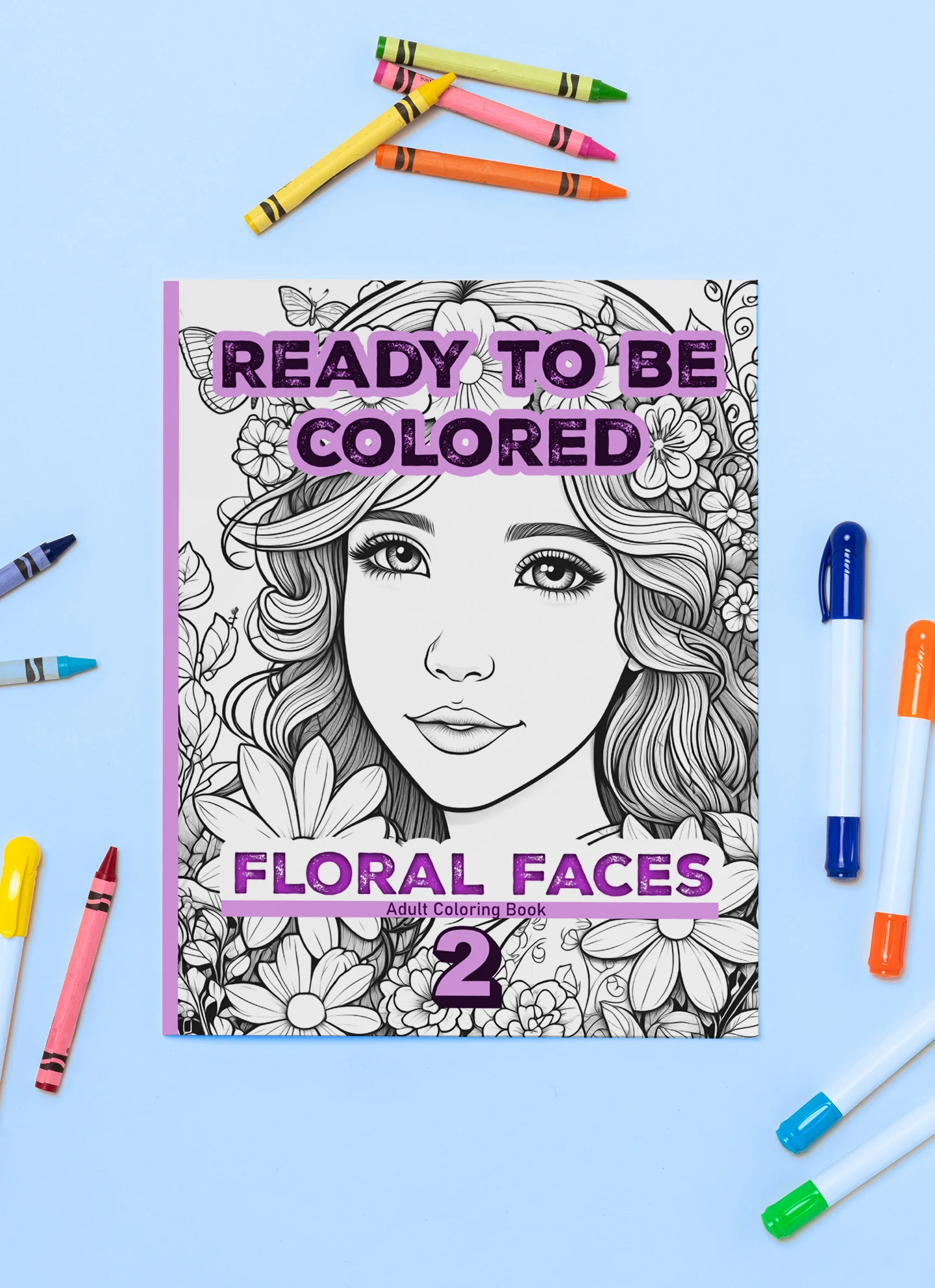 Ready to Be Colored – Floral Faces 2 detail image
